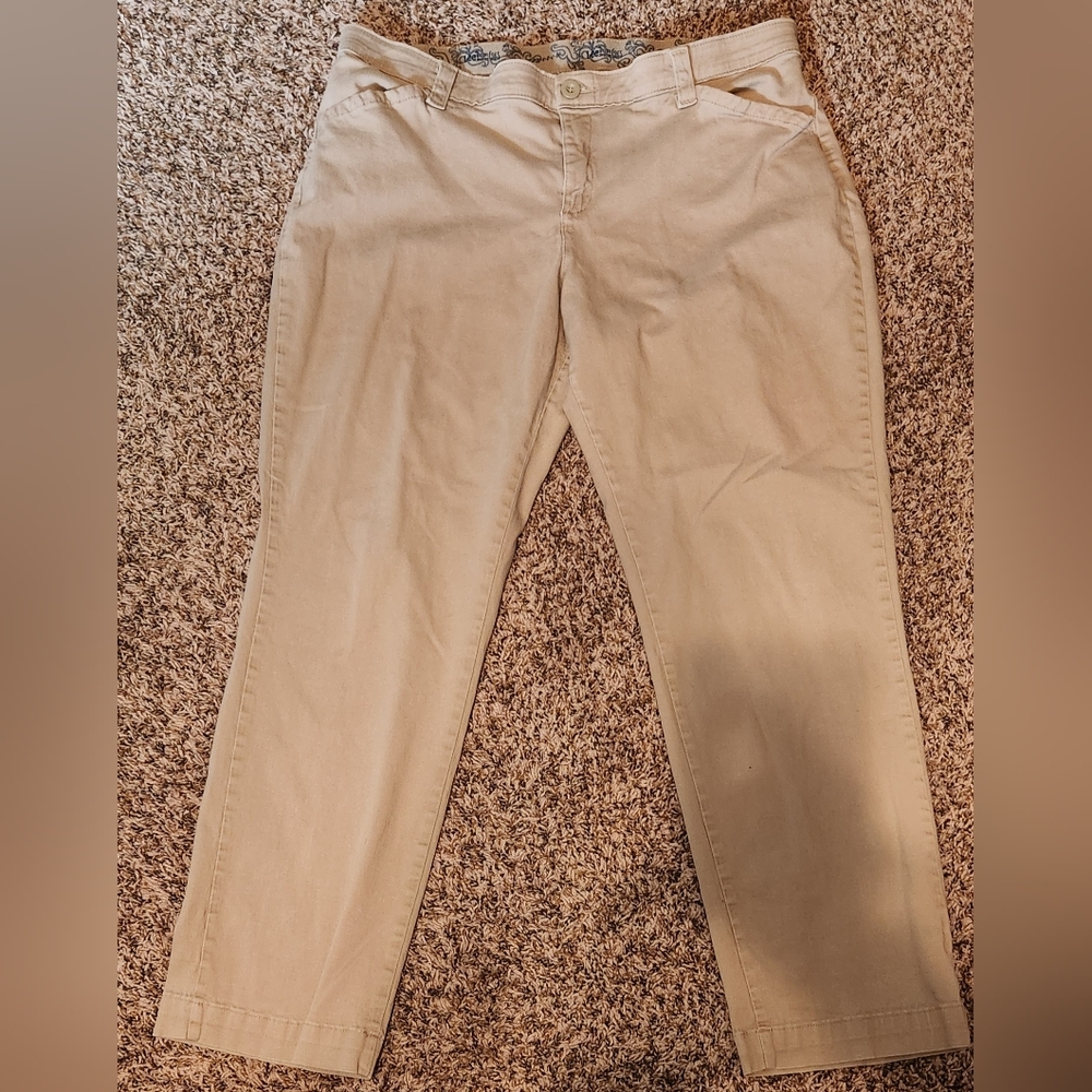 Lee Comfort Stretch Waistband Chino Boot-cut pants khaki 16w